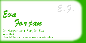eva forjan business card