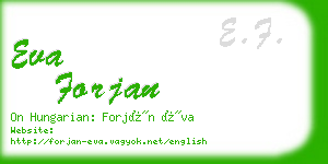 eva forjan business card